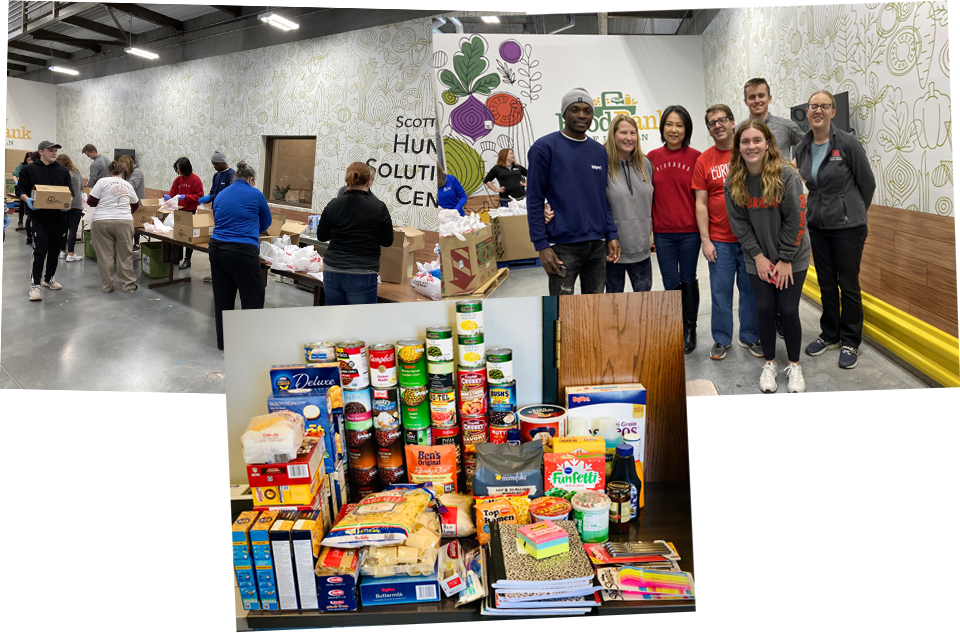 Food Bank and Husker Pantry items collage