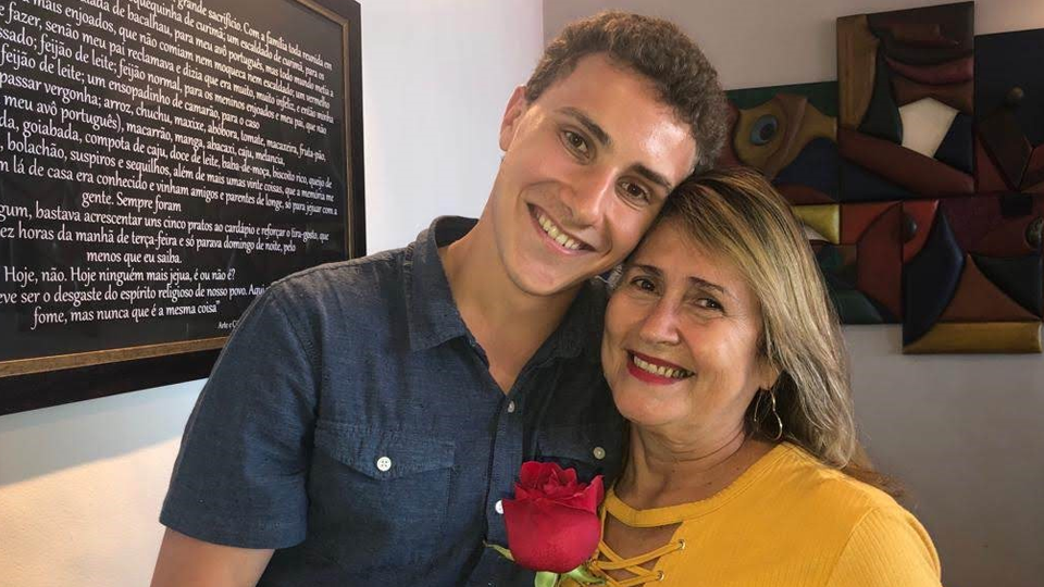 Photo Credit: Rylan Korpi with his host mother in Brazil