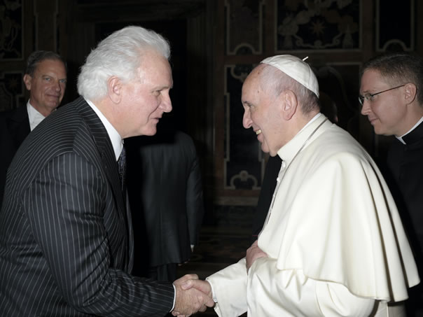 Hinman with Pope Francis