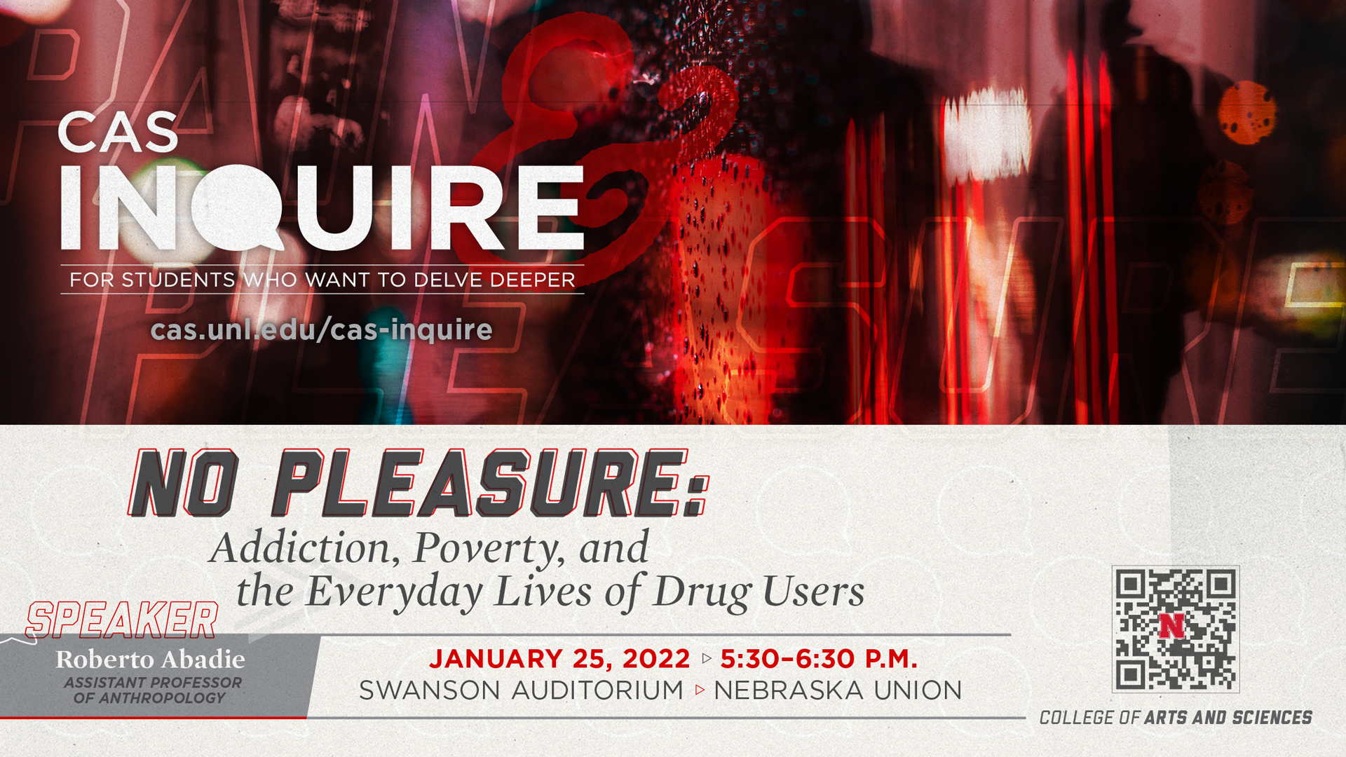 Abadie's CAS Inquire talk on drug users is Jan. 25
