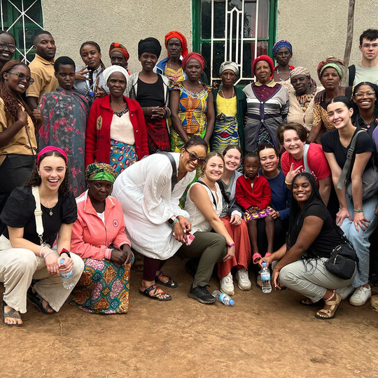 Marianna Burks and UNL students in Rwanda