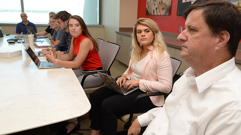 Student discussion in classroom