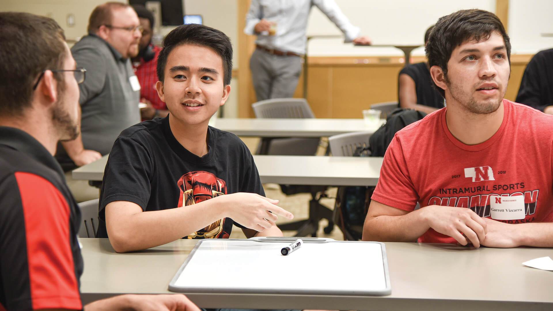 Students in classroom talking