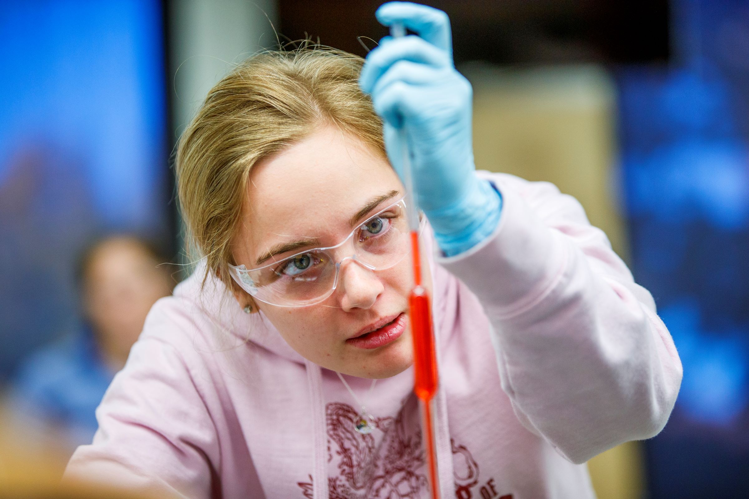 Student in lab