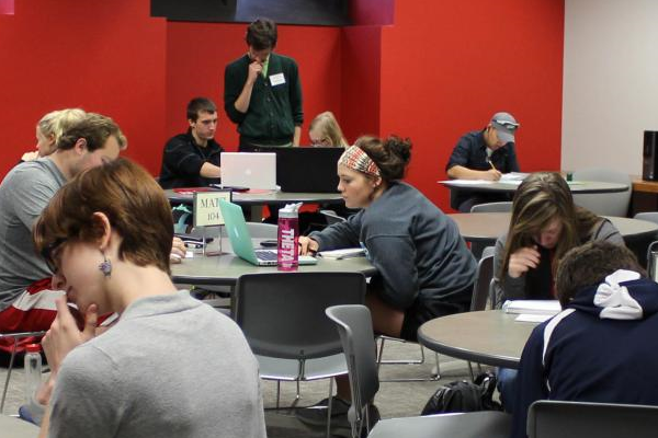 Students in the Math Resource Center