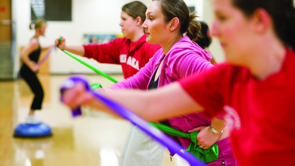 Students at the Rec Center