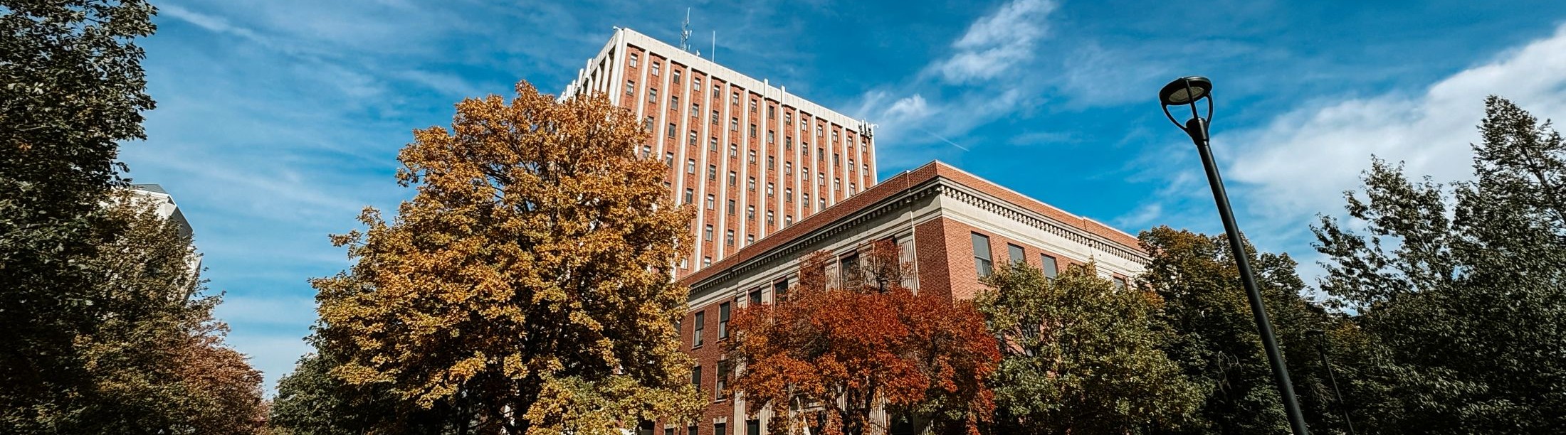 Oldfather and Burnett Halls on campus