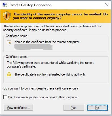 Remote Desktop Connection 
