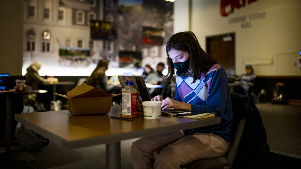 Student with laptop