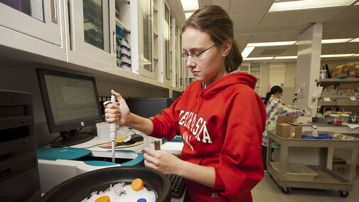 Student in lab