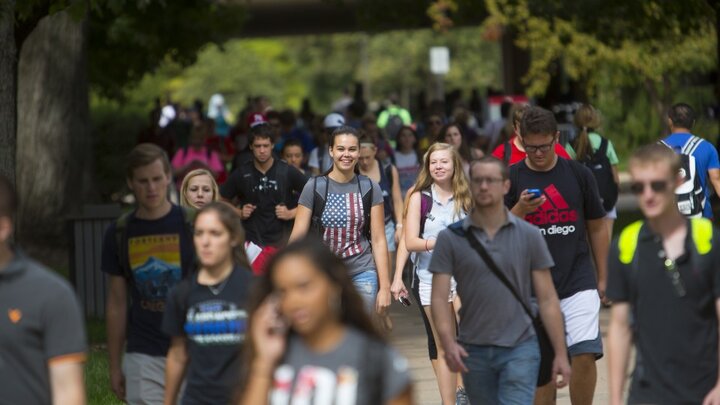 Students on campus