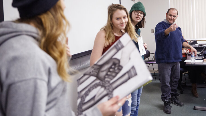 Students with Professor Lippman