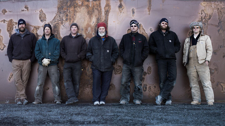 UNL drillers at McMurdo Station last December before their deployment with the history-making WISSARD project. From left: Jeff Lemerey, Daren Blythe, Dar Gibson, Dennis Duling, Chad Carpenter, Graham Roberts and Justin Burnett. All are scheduled to redeploy to the ice this season along with a new crew member, Nathan Bowker.
