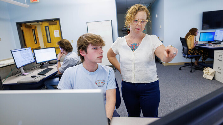 Katrina Jagodinsky and student