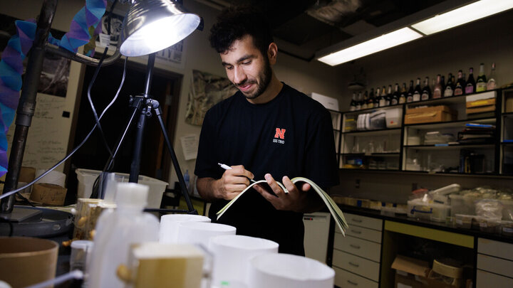 Student in lab