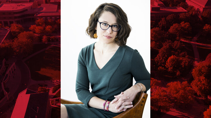 Photo of Kelsy Burke sitting in a chair.