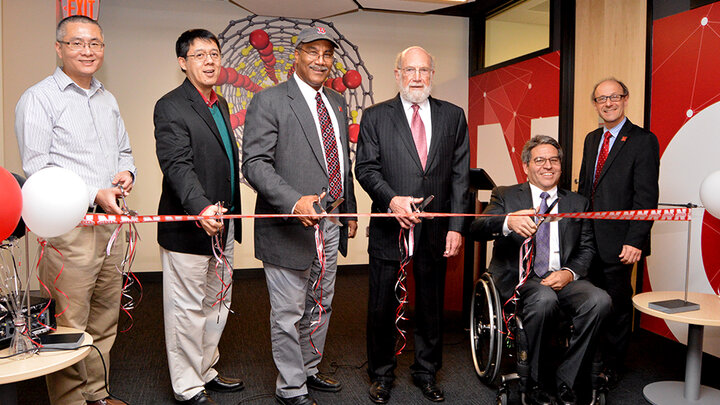 Ribbon cutting for NC3 in Hamilton Hall