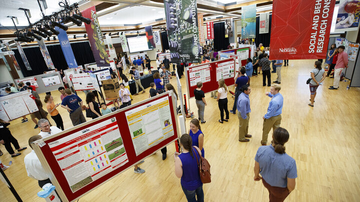 Students presenting at research days