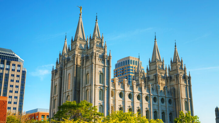 Mormon Temple in Salt Lake City, Utah, is pictured.