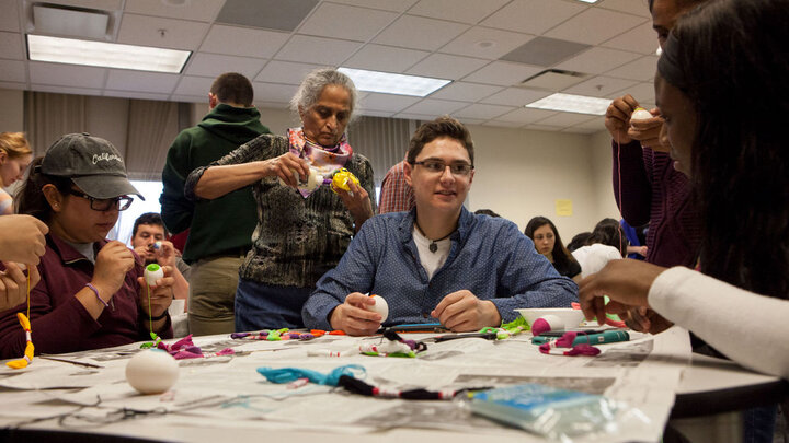 Jesse Ferguson decorates eggs at event