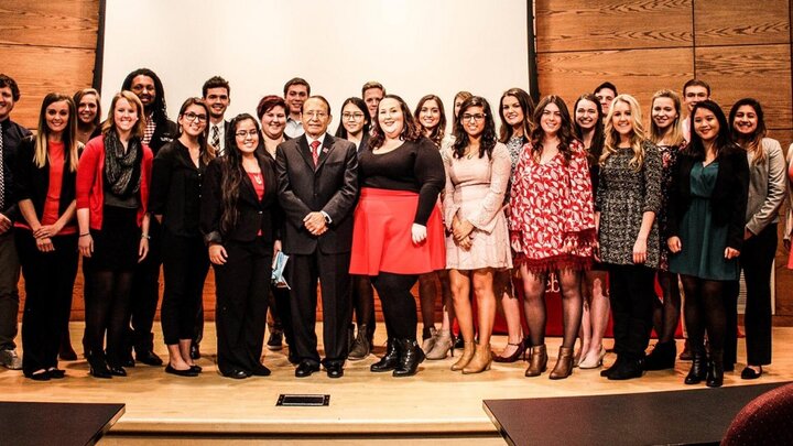 Francos List awardees standing with Juan Franco