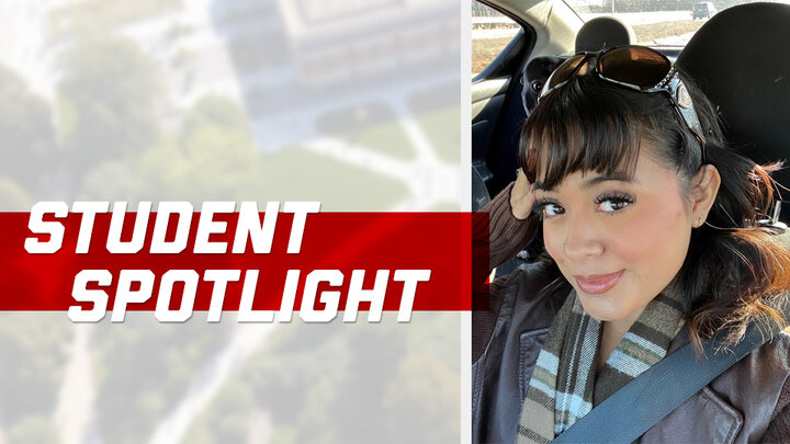 Tania Neri-Rodriguez with the text Student Spotlight