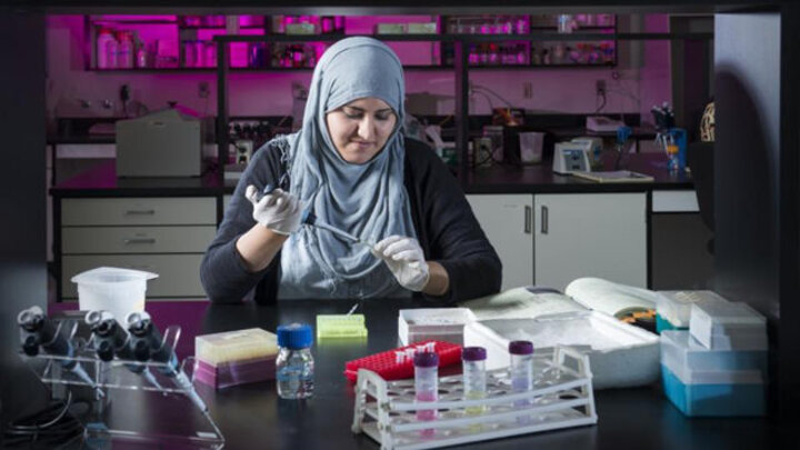 Student in a research lab